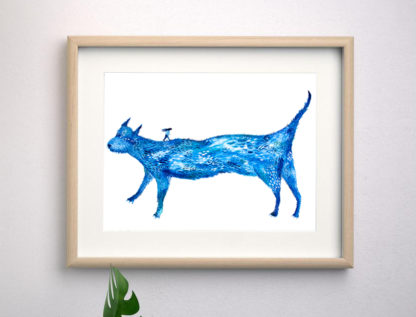 Perro azul venta ilustración Anita Trenzamundos