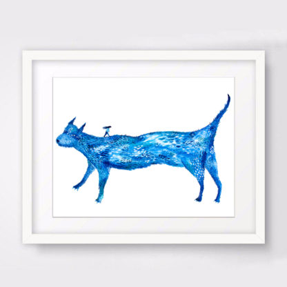 Perro azul venta ilustración Anita Trenzamundos