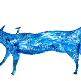 Perro azul venta ilustración Anita Trenzamundos