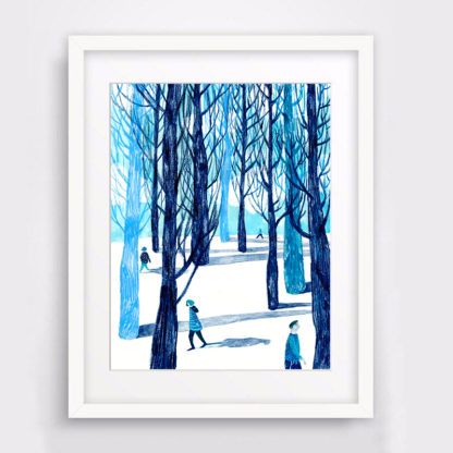 Lámina "Bosque Azul" Anita Trenzamundos venta de ilustraciones originales, hecho con amor.