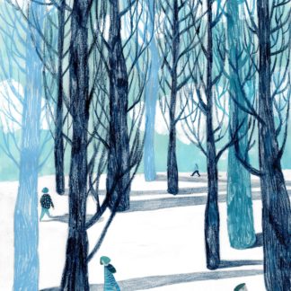 Lámina "Bosque Azul" Anita Trenzamundos venta de ilustraciones originales, hecho con amor.