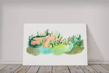 Lámina "Mujer naturaleza" Anita Trenzamundos venta de ilustraciones originales, hecho con amor.