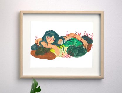 Lámina "Mujer naturaleza" Anita Trenzamundos venta de ilustraciones originales, hecho con amor.