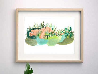 Lámina "Mujer naturaleza" Anita Trenzamundos venta de ilustraciones originales, hecho con amor.