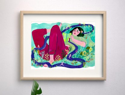 Lámina "Ser libre" Anita Trenzamundos venta de ilustraciones originales, hecho con amor.